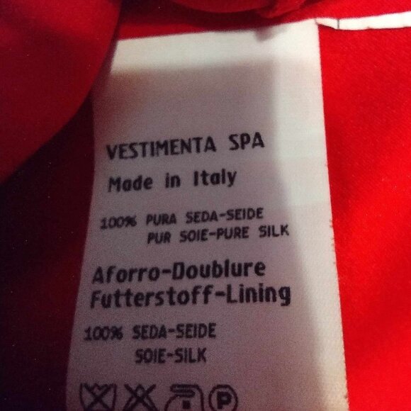 Giorgio Armani Red Skirt 100% Silk Knee Length Italian Size 40 - Picture 8 of 9